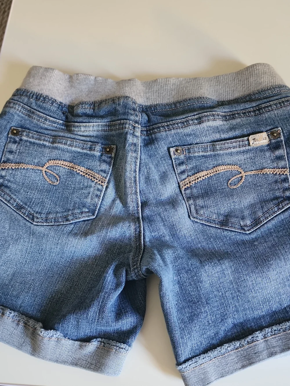 Justice Girls Denim Shorts with Knit Waistband - Size 12R